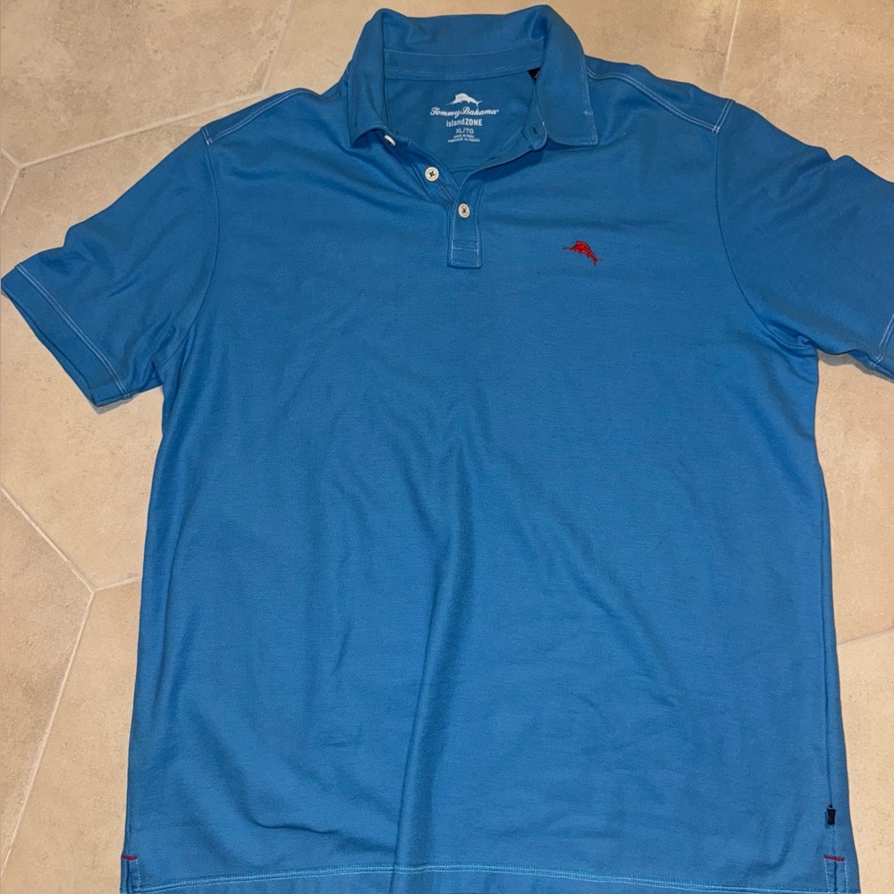 Tommy Bahama Islandzone Polo Shirt Men's XL Blue Short Sleeve Modal Blend